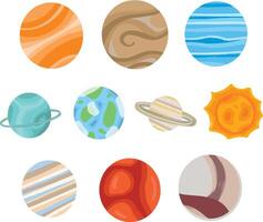 10 planetas ilustração vetor