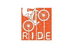 design de t-shirt de passeio de bicicleta vetor