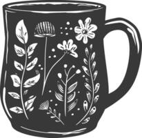 ai gerado silhueta escandinavo único caneca Preto cor só vetor