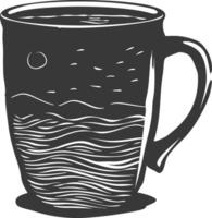 ai gerado silhueta escandinavo único caneca Preto cor só vetor