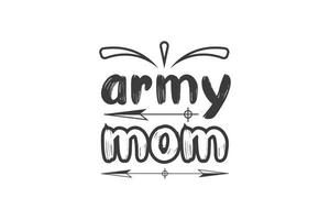 design de t-shirt da mãe do exército. vetor