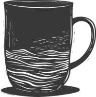 ai gerado silhueta escandinavo único caneca Preto cor só vetor