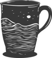 ai gerado silhueta escandinavo único caneca Preto cor só vetor