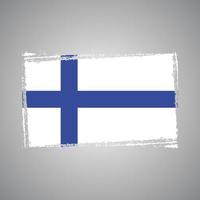 bandeira da finlândia com pincel pintado em aquarela vetor