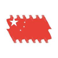 bandeira da china com pincel pintado a aquarela vetor