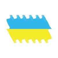 bandeira da ucrânia com pincel pintado a aquarela vetor