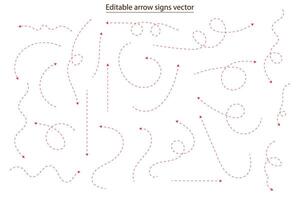 mão desenhado pontilhado Setas; flechas e instruções sinais dentro plano estilo. vetor