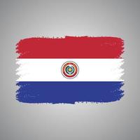 bandeira do paraguai com pincel pintado a aquarela vetor