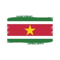 bandeira do suriname com pincel pintado a aquarela vetor