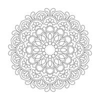 floral fascinação simples mandala Projeto coloração livro página vetor