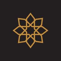 ouro islâmico decoração em Preto fundo vetor