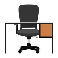 mesa vazia moderna para freelancer de escritório em casa com cadeira mesa gaveta isolada vetor