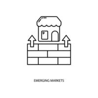 emergente mercados conceito linha ícone. simples elemento ilustração. emergente mercados conceito esboço símbolo Projeto. vetor