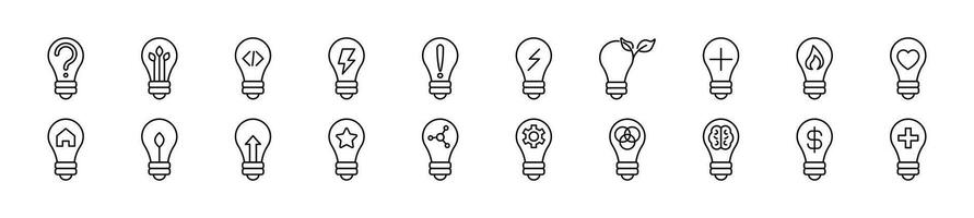lâmpada com Itens pictograma desenhado com fino linha. editável AVC. simples linear ilustração para lojas, lojas, bandeiras, Projeto vetor