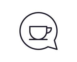 copo do café vetor linha ícone. Prêmio qualidade logotipo para rede sites, projeto, conectados lojas, empresas, livros, anúncios. Preto esboço pictograma isolado em branco fundo