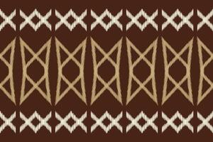 tradicional étnico ikat motivo tecido padronizar fundo geométrico .africano ikat bordado étnico oriental padronizar Castanho fundo papel de parede. abstrato, vetor, ilustração.textura, quadro, decoração. vetor