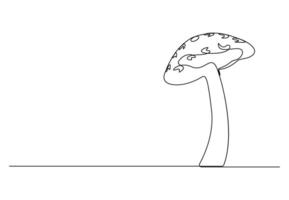 cogumelo dentro 1 contínuo linha desenhando vetor ilustração. pró vetor