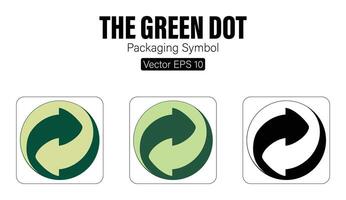 a verde ponto embalagem símbolo vetor