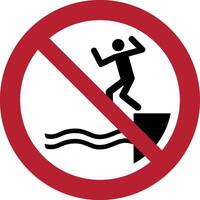 não pulando para dentro água iso proibição símbolo vetor