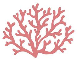 vetor Rosa coral ícone. debaixo a mar ilustração com fofa algas. oceano plantar clipart. desenho animado embaixo da agua ou marinho grampo arte para crianças isolado em branco fundo