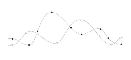 gráfico tendências forma de onda Preto e branco 2d linha desenho animado objeto. comparação desempenho análise isolado vetor esboço item. infográfico elemento. dados visualização monocromático plano local ilustração