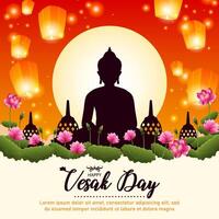 ilustração do feliz dia de vesak vetor