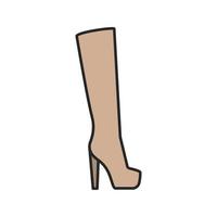 ícone de cor de bota alta feminina. ilustração vetorial isolada vetor