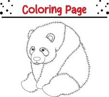 fofa panda coloração página para crianças. animal coloração livro vetor