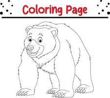 fofa Urso coloração página para crianças. animal coloração livro vetor