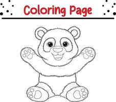 fofa panda coloração página para crianças. animal coloração livro vetor