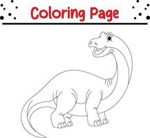 desenho de dinossauro para colorir para crianças vetor