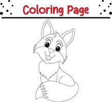 fofa animal coloração página para crianças. feliz animal coloração livro vetor