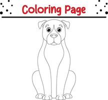 fofa cachorro coloração página para crianças vetor