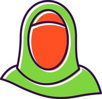 hijab preenchidas ícone vetor