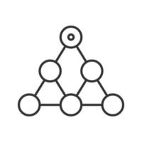 ícone linear de hierarquia. ilustração de linha fina. símbolo de contorno do conceito de construção e estrutura de equipes. desenho de contorno isolado de vetor