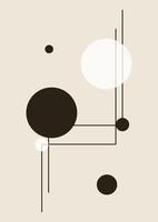 abstrato contemporâneo bauhaus poster com geométrico formas. minimalista impressão com cortar elementos vetor