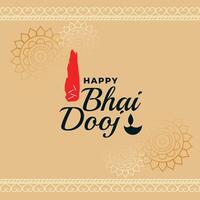 feliz bhai dooj tradicional indiano festival cartão vetor