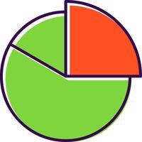 torta gráfico preenchidas ícone vetor