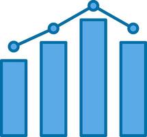 gráfico preenchidas azul ícone vetor