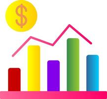 economia plano gradiente ícone vetor