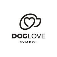 cachorro cabeça com amor coração símbolo logotipo Projeto vetor