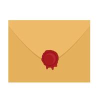 Castanho vintage envelope com vermelho cera foca vetor