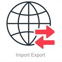 importar exportação e comércio ícone conceito vetor