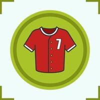 ícone de cor da camiseta do jogador de beisebol. ilustração vetorial isolada vetor