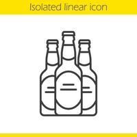 ícone linear de garrafas de cerveja. ilustração de linha fina. símbolo de contorno. desenho de contorno isolado de vetor