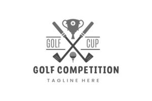 moderno plano Projeto único golfe bola campeonato logotipo modelo e minimalista golfe logotipo conceito vetor