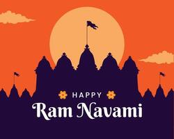 hindu festival feliz RAM navami celebração cumprimento cartão bandeira Projeto vetor