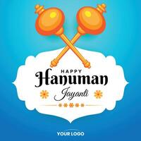 feliz Hanuman Jayanti festival, celebração do a nascimento do senhor hanuman, cumprimento cartão postar vetor