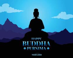 Buda jayanti, Buda purnima, e Buda dia, vesak celebração cumprimento vetor