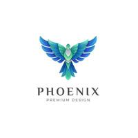 impressionante Fénix gradiente logotipo ilustração. mosca Águia pássaro ou falcão logotipo Projeto símbolo vetor